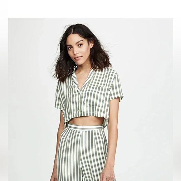 Faithfull The Brand Almeria Stripe Print Wide-Leg Pants, Size XS - Picture 3 of 11